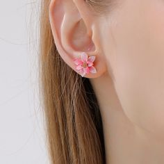 Magnolia Earrings, nature jewelry with a proper size, attract many jewelry lovers. This pair with enamel paint looks like real flowers and very dainty. These are one of fine jewelry among Selenichast jewelry store. Enamel Flower Charm Earrings, Enamel Flower Earrings With Flower Charm, Pink Flower-shaped Enamel Earrings, Pink Flower Enamel Earrings, Flower-shaped Enamel Flower Earrings For Gift, Flower Shaped Enamel Earrings For Gift, Flower Shaped Enamel Jewelry For Pierced Ears, Enamel Flower Earrings For Gift, Pink Enamel Flower-shaped Earrings