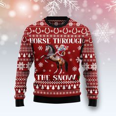 Shipping from the US. Easy 30 day return policy, 100% cotton, Double-needle neck, sleeves and hem; Roomy Unisex Fit. Horse Christmas, Christmas Sweater Men, Sweater For Men, Cozy Knit Sweater, Chic Sweaters, Tailored Pants, Trendy Colors, Ugly Sweater, Ugly Christmas