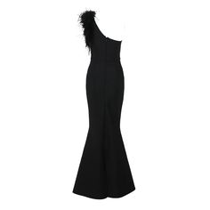 Step into the spotlight with the Trend4us One Shoulder Feather Maxi Dress, a statement piece that redefines modern elegance. This stunning solid black dress is the epitome of Sexy & Club style, designed for the fashion-forward woman who commands attention. Crafted with a figure-flattering bodycon silhouette, this maxi dress emphasizes a natural waistline, creating a silhouette that celebrates your curves. The one-shoulder neckline adds a touch of asymmetrical sophistication, perfect for those who love to incorporate unique elements into their wardrobe. Not only is this dress a visual stunner, but it also prioritizes your comfort with its breathable and anti-wrinkle polyester material. The bandage fabric type ensures a snug fit while offering stretch and flexibility, allowing you to move wi Long Sequin Dress, Evening Dresses For Weddings, Sleeveless Bodycon Dress, Evening Wedding, Feather Dress, Elegant Dresses Long, Gala Dresses, Club Style, Wedding Bridesmaid Dresses