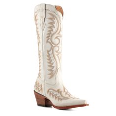 Durango Women's Crush Ivory Snip Toe Tall Cowboy Boots White Snip Toe Mid-calf Boots For Rodeo, Western White Snip Toe Knee-high Boots, White Wide Calf Snip Toe Knee-high Boots, White Boots For Ranch In Fall, White Snip Toe Heeled Boots For Rodeo, White Western Knee-high Boots With Wide Calf, White Western Heeled Boots With Wide Calf, White Wide Calf Western Knee-high Boots, White Western Wide Calf Heeled Boots