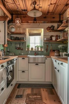 the kitchen is clean and ready to be used as a place for cooking or baking