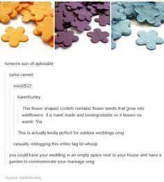 an advertisement for flowers that are made out of brown paper and blue, yellow and purple flowers