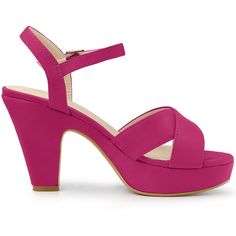 The classic sandals are sure to compliment every modern woman's wardrobe. Update your style with this pair of heels that will last for all memories! These heels feature a cute strap that hugs your ankle for custom support and provides comfort throughout wear. They are easy to pair with dresses and jeans for a casual look. Believe you will need sandals like it for the coming season. Pink Slingback Sandals With Padded Heel For Summer, Summer Pink Slingback Sandals With Padded Heel, Pink Sandals With Deep Heel Cup For Party, Pink Block Heel Sandals With Heel Strap, Pink Sandals With Low Heel And Heel Loop, Chic Pink Formal Wedge Sandals, Pink Sandals With Stacked Low Heel, Pink Low Heel Sandals With Heel Loop, Chic Pink Block Heels With Open Heel