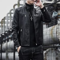 Men's Punk Faux Leather Stand Collar Jacket
Size Chat： Men's Leather Jackets, Punk Man, Stand Collar Jacket, Motorcycle Leather Jacket, Stand Collar Jackets, Confident Style, Leather Stand, Real Leather Jacket, Stand Up Collar