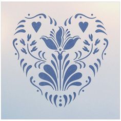 a blue heart shaped design on a white background