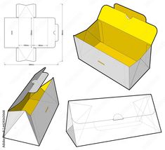 an open and closed box with the lid cut out