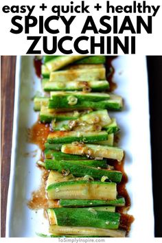 Honey Siracha, Low Carb Side Dish, Low Carb Side, Zucchini Recipe, Healthy Side Dish, Asian Vegetables, Healthy Side, Vegetable Sides