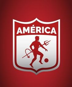 an american soccer logo on a red background