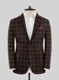 When it comes to checks, the possibilities are endless. Choose our Scabal Brown Check Wool Jacket for a more understated presence that exudes class and confidence rather than being overly loud. Custom-made from superfine merino wool, a natural fiber that offers both style and comfort in equal measure. The captivating plaid pattern, created by pink yarns on a brown background, enhances its overall look. Perfect for both official and unofficial rendezvous. 
  Look Includes    Scabal Brown Checks W Red Tuxedo, Herringbone Tweed Jacket, Herringbone Suit, Tweed Pants, Black Herringbone, Linen Suits, Herringbone Tweed, Blue Tweed, Tweed Suits