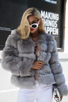 Faux Fur Cropped Jacket Vintage Faux Fur Coat, Fur Coat Fashion, Faux Fur Cropped Jacket, Womens Faux Fur Coat, Fuzzy Coat, Fox Fur Jacket, Winter Outerwear, Fur Coats Women, Fake Fur