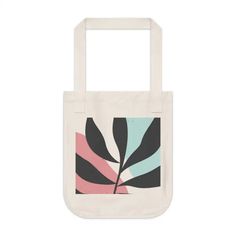 Flaunt It: Abstract Foliage Art Canvas Tote Bag - Bags Artistic White Rectangular Bag, Artistic White Bags For Daily Use, Artistic White Bag For Daily Use, Artistic White Bag For Shopping, Artistic White Rectangular Shoulder Bag, Artistic White Shopping Bag, Artistic White Rectangular Canvas Bag, Artsy White Bags For Travel, Artistic Rectangular Canvas Shopping Bag