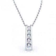 Florence Diamond Journey Pendant Modern Diamond White Jewelry Channel Set, Diamond White Channel Set Necklace, Dazzling Platinum Channel Set Jewelry, Dazzling Channel Set Platinum Jewelry, Dazzling White Gold Channel Set Jewelry, Fine Jewelry Diamond White Channel Set Necklace, White Channel Set Fine Jewelry Necklace, Dazzling White Gold Jewelry With Channel Set, Fine Jewelry White Necklace Channel Set