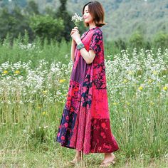 Random Clothing, Flower Skirt, Silk Floral Dress, Floral Sleeve, Panel Dress, Ethnic Dress, American People, Ethnic Style, Color Contrast