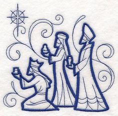 the embroidery design shows three people holding hands