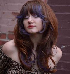 Haircuts For Long Hair With Layers, Peekaboo Hair, Long Layered Hair, Haircuts For Long Hair, Cut My Hair, Long Curly Hair, Long Hair Cuts, Aesthetic Hair, Purple Hair