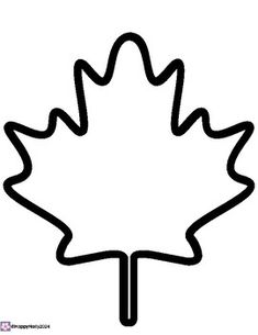 a black and white drawing of a maple leaf on a stick with the outline cut out