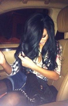 My hair is super short and black now but this may be where I will head next! Long Hair Side Part, Hair Side Part, Party Hair, Amazing Hair, Long Black Hair, Dye My Hair, Side Part, Love Hair