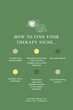 How To Find Your Therapy Niche As a Therapist Private Practice Owner How To Be Your Own Therapist, Counseling Office Space Design, Online Therapy Aesthetic, How To Start A Therapy Private Practice, Starting Private Practice Therapy, Resistant Clients In Therapy, Therapist Must Haves, Therapy Practice Name Ideas, How To Be A Good Therapist