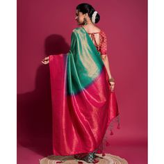 Green & Pink colored saree is made from kanjivaram silk fabric which is highlighted with beautiful zari weaving work as shown. comes along unstitched kanjivaram silk blouse piece which you can customise as per your design/style. Occasion - You can wear this saree for casual, outing & get together. Note:- The actual product may differ slightly in color and design from the one illustrated in the images when compared with computer or mobile screen. Measurements: Saree : KanjiVaram : 5.5 Mtrs Blouse : KanjiVaram Silk : 0.8 Mtr Material: KanjiVaram Silk Stitch Type: Unstitched Country of Origin: India Care Guide: Dry Clean Blouse Kanjivaram, Saree Kanjivaram, Kanjivaram Silk Saree, Mobile Screen, Blouse Piece, Surprise Gifts, Design Style, Silk Blouse, Silk Fabric