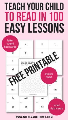 the free printable worksheet for teach your child to read in 100 easy lessons