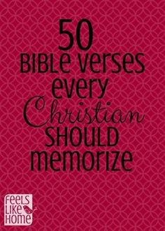 the front cover of 50 bible verses every christian should memoize, with an image of