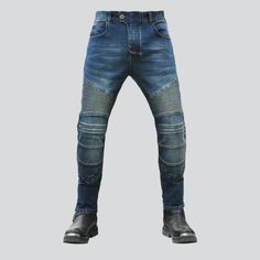 Casual biker jeans for men online—excellent jeans from the 2022 Autumn collection. Casual fashion style helps to combine effortless style with everyday wear. This style is perfect for anyone who wants to create an effortless yet fashionable look. It is the ideal choice for those who want to look stylish without putting too much effort into their outfits.Wearing stonewashed denim feels like a Western clothing style. It is a style of denim that has been treated to create a soft, worn-in look. It u Biker Jeans, Casual Attire, High Rise Denim, Blue Pants, Fashion Help, Western Outfits, Jeans Fit, Mens Jeans, Effortless Style