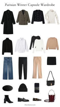 Classic Work Capsule Wardrobe 2022 — Lily Chérie Parisian Style Winter Chic, Parisian Chic Style Winter, Parisian Winter Outfits, Parisian Capsule Wardrobe, Parisian Style Winter, Parisian Winter, Parisian Wardrobe, Realistic Fashion, Wardrobe Checklist