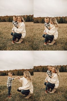 fall family photo inspo for famillies looking for family photos. Outfit inspo for fall for both kids and aduts. Themed photoshoot for fall Fall Photoshoot Mother And Son, Poses For Mother And Son, Fall Mini Session Poses, Mother Son Fall Pictures Outfits, Mom And Kids Fall Photoshoot, Mom And Son Photo Ideas Fall, Mom And Son Photo Ideas Outdoor, Mom And Son Outfits For Pictures, Casual Fall Photoshoot Family