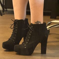 Lug Sole Strappy Platform Chunky Heel Gothic Heels, Cute Shoes Heels, Black High Heel Boots, Black Heel Boots, Platform Heels Chunky, High Heel Boots Ankle, Platform Heel, Chunky Platform, Pretty Shoes