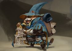 a cat dressed up as a wizard holding a bag and wearing a hat with the word world of warcraft written on it