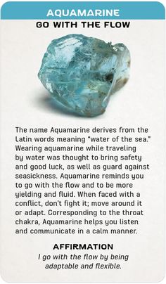 Embark on a journey of spiritual discovery and healing with the Crystal Blessing Cards, a transformative 70-card deck designed to deepen your connection with the crystal kingdom and nurture your spiritual growth. Whether you're a seasoned crystal enthusiast or new to the world of crystals, these cards offer a gateway to profound insights, guidance, and blessings. Key Features: Crystal Wisdom at Your Fingertips: Each Crystal Blessing card features a stunning photograph of a crystal, accompanied b Aquamarine Meaning, Crystal Kingdom, Heal Thyself, Pisces Quotes, Spiritual Stuff, Crystal Power, Flowers Gif