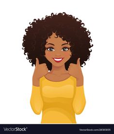 Thumbs Up Cartoon, Black Hair Woman, Woman With Afro, Up Cartoon, Woman Afro, Natural Afro Hairstyles, Black Artwork, Afro Women, Afro Art