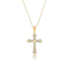 Stunning Fine Jewelry Piece! The exquisite details of this cross pendant is one-of-a-kind and is perfect for all occasions. From its filigree touches to its diamond-cut heart accents this pendant is absolutely special. Made in 18K gold plated over sterling silver. -Care Instructions: Avoid exposure to harsh chemicals such as perfumes or lotions and household cleaners. These can tarnish the material plating and affect the overall appearance of your jewelry. If your jewelry needs cleaning: use a s Gold Plated Sterling Silver, Cross Pendant, Precious Metals, Jewelry Pieces, Two Tone, Cross Necklace, Diamond Cuts, 18k Gold, Gold Necklace