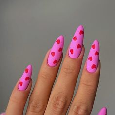 Matte Pink Valentines Nails, Neon Valentines Nails, Valentines Nails Designs Pink, Valentine’s Nails, Valentine’s Day Nails, Simple Heart Nails, Edgy Valentines Nails, Unique Valentines Nails, Cute Valentine Nails