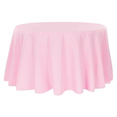 Round Polyester 132 Tablecloth - Pink - CV Linens Cheap Tablecloths, 120 Round Tablecloth, Event Budget, Estilo Shabby Chic, Table Overlays, Chair Sashes, Table Skirt, Mantel Redondo, Pink Round