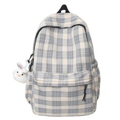 TAVIMART - New Fashion Lady Lattice Travel School Bag Female Plaid Cute College Backpack Trendy Women Bag Girl Cool Kawaii Laptop Backpack One bunny pendant is free with each purchase of the school bag! Harajuku Style Backpack For Study, Harajuku Style Back To School Bag, Harajuku Style Bag For Back To School, Purple Harajuku Student Bag, Purple Harajuku Style Student Bag, Harajuku Style Standard Backpack For Study, Harajuku Style Purple Bag For Back To School, Harajuku Style Purple Backpack For Daily Use, Harajuku Style Purple Backpack For Everyday