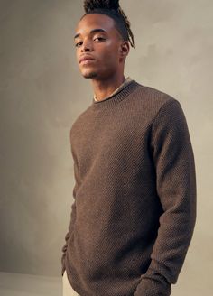 A Regenerative Organic Certified Cotton Crewneck Sweater With An Elevated Linked Knit. Forest Hill, Stormy Night, Classic Sweater, Crewneck Sweater, Medium Weight, Crew Neck Sweater, Sweater Hoodie, Sweater Top, Forest