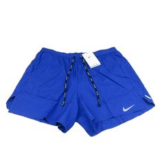 Price Is Firm - No Offers Please - Thank You Nike Flex Stride 5" Brief Running Shorts Royal Blue Includes Knit Brief Liner Inside Back Zip Pocket Style - Cj5453-480 Men's Size Large New W/ Tags Measurements: Waist (Laying Across) - 16 Inches (32 Around) - Has A Elastic Waistband W/ Drawstring Front Rise (Waist To Crotch) - 13 Inches Inseam (Crotch To Bottom Hem) - 5 Inches Nike Stretch Athletic Shorts With Pockets, Blue Running Bottoms For Summer, Blue Swim Trunks With Pockets For Sports, Blue Sports Shorts With Pockets, Blue Nike Bottoms With Pockets, Blue Casual Running Shorts, Casual Blue Running Shorts, Blue Nike Athletic Shorts For Running, Nike Blue Athletic Shorts For Running