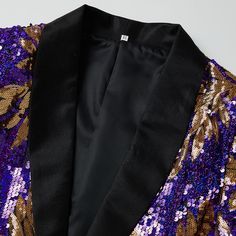 Product Detail Material: 70% Polyester 30% Viscose Design One button & Flat Collar & Gold ripple-like sequin embroidery Package 1*Jacket Occasion Homecoming / Party / Dating / Red Carpet / Stage / Mens Dinner Jacket, Homecoming Dinner, Purple Tuxedo, Gold Tuxedo, Tuxedo Colors, Button Shawl, Green Tuxedo, Red Carpet Party, Dinner Jacket