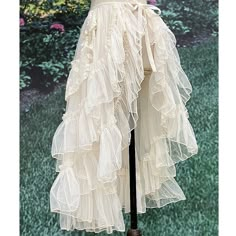 Asymmetrical Ruffled Skirt, Ruffled Skirts, Satin Shirts, Cute Curtains, Sheer Cover Up, Gorgeous Prom Dresses, Boho Festival Fashion, Chic Shirts, Coverup Skirt