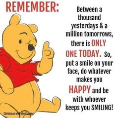 a winnie the pooh birthday card for someone who is happy to be with you