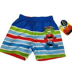 * Sesame Street Infant Boys Swimsuit * Size: 3/6 Months, Infant * Color: Blue, Green, Red, Multi-Color * Material: 100% Polyester * Care: Machine Wash, Low Tumble Dry * Upf 50+ * New With Tags, Tags May Have Shelfwear * Please See Pictures For More Details * Thank You For Looking Playful Shorts For Beach Season Playwear, Playful Beach Season Shorts For Playwear, Playful Beach Season Shorts, Fun Blue Bottoms For Poolside, Playful Beach Shorts, Playful Blue Short Swimwear, Fun Blue Poolside Bottoms, Summer Swim Trunks For Playtime At The Beach, Casual Swim Trunks For Playtime At The Beach