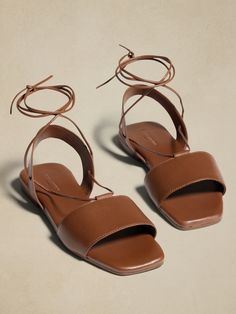 Lace-Up Flat Leather Sandal | Banana Republic Factory Leather Ankle Strap Lace-up Sandals With Leather Footbed, Leather Lace-up Sandals With Removable Insole And Flat Heel, Leather Lace-up Sandals With Removable Insole, Leather Lace-up Sandals With Ankle Strap, Ankle Strap Lace-up Leather Sandals, Brown Leather Lace-up Sandals With Leather Sole, Brown Leather Ankle Strap Lace-up Sandals, Brown Leather Lace-up Sandals With Leather Footbed, Leather Lace-up Sandals With Flat Heel