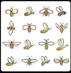 a bunch of bees that are flying in the air