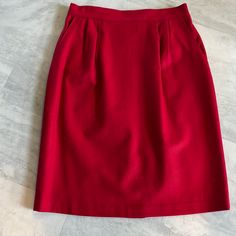 Sag Harbor Nwot Gorgeous Traditional A-Line Skirt And Lovely Flag Red 100% Wool Fully Lined Kick Plate In Back Zip And Button Back With 3 Inch Elastic Bands On Back That Lets You Breathe Excellent Craftsmanship Perfectly Pleated And Seamed With Pockets Comfortable And Traditional Approximate Measurements Overall Length 23” Flat Waist 13.75” Thank You For Visiting My Closet. Come Back Soon! I Love Offers And Likes But Mostly The Opportunity To Earn Your Purchases! Please And Thank You Red Knee-length Skirt With Pockets, Red Formal Pencil Skirt, Red Knee-length Pencil Skirt For Formal Occasions, Classic Red Skirt For Work, Classic Red Workwear Skirt, Classic Red Skirt, Formal Red Skirt, Elegant Red Skirted Bottoms, Come Back Soon