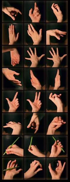 multiple images of hands doing different gestures