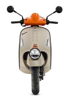 the front view of a scooter on a white background