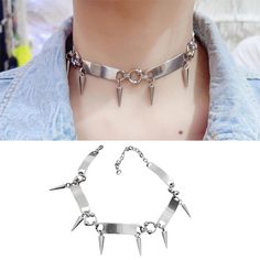 SPECIFICATIONSBrand Name: AveuriHign-concerned Chemical: NoneMetals Type: zinc AlloyOrigin: Mainland US(Origin)CN: GuangdongNecklace Type: TorquesMaterial: MetalGender: UnisexStyle: PunkFine or Fashion: fashionOccasion: partyItem Type: NECKLACESCompatibility: All Compatible Gothic Choker, Gothic Chokers, Necklace Gothic, Choker Chain, Neck Chain, Metal Charm, Rivets, Jewelry Pieces, Choker