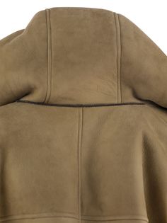 100% Sheepskin Pocket lining: 74% Acetate, 26% Silk Application Eco finish brass Luxury Leather Outerwear With Suede Lining, Luxury Sheepskin Outerwear With Fleece Lining, Luxury Shearling Outerwear With Padded Collar, Luxury Shearling Outerwear With Button Closure, Luxury Shearling Leather Jacket With Zipper Closure, Designer Brown Shearling Outerwear, Formal Loafers, Flip Flop, Crossbody Tote Bag