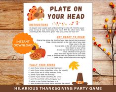 a printable thanksgiving party game for kids